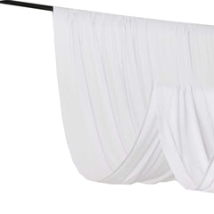 White 4-Way Stretch Spandex Event Curtain Drapes, Wrinkle Free Backdrop Event Panel with Rod Pockets - 5ftx10ft