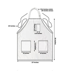 White Premium Polyester Cooking Chef Apron with Adjustable Neck and Long Ties, Waterdrop Resistant 2 Pockets Unisex Kitchen Bib Apron
