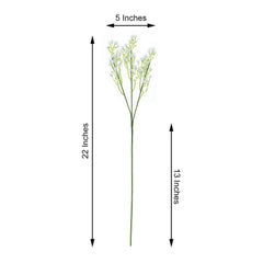 12 Stems 22" White Artificial Silk Babys Breath Gypsophila Flowers