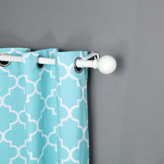 42"-126" Adjustable Curtain Rod Set, White, Round Finials