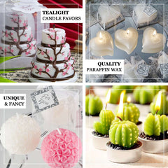 4-Pack Tea Light Candles Island Sea Shell Design Gift Wrapped with Thank You Tag - Party Favors for Weddings & Gatherings