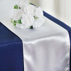 Satin 12"x108" Table Runner White - Stylish Table Linen for Weddings & Events