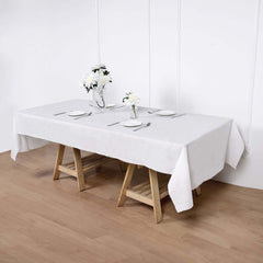 Paper Linen-Like Airlaid Tablecloth Rectangle White - Convenient Disposable Table Cover 50"x108"