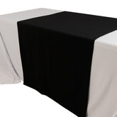 Wide Polyester 36"x72" Table Runner Black - Durable Trade Show Table Linen