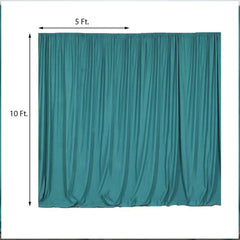 2 Pack Turquoise Scuba Polyester Event Curtain Drapes, Durable Flame Resistant Backdrop Event Panels Wrinkle Free with Rod Pockets - 10ftx10ft