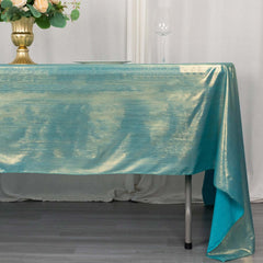Sequin Dots Polyester 60"x126" Rectangle Tablecloth Shimmering Turquoise - Wrinkle Free & Sparkling Table Cover