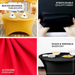 Stretch Spandex 5ft Round Tablecloth Royal Blue - Durable Form-Fitting Table Cover