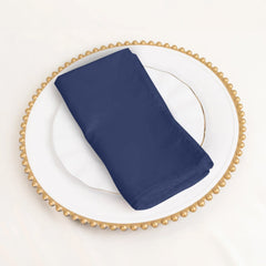 5 Pack Cotton Blend 20"x20" Napkins Navy Blue - Wrinkle-Resistant & Washable Dinner Napkins