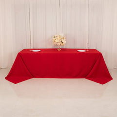 Cotton Blend 90"x156" Rectangle Tablecloth Red - Seamless Wrinkle-Resistant Table Cover