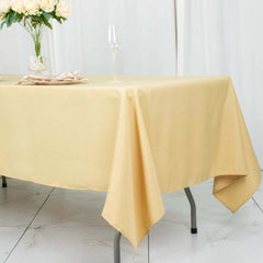 Premium Polyester 60"x102" Rectangle Tablecloth Champagne - Durable 220GSM Wrinkle-Resistant Table Cover
