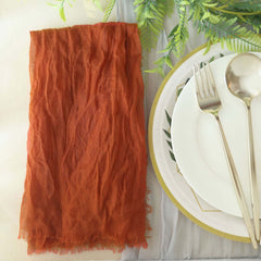 5 Pack Gauze Cheesecloth 24"x19" Napkins Terracotta (Rust) Reusable Dinner Napkins