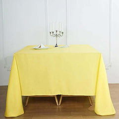 Polyester Square 90"x90" Tablecloth Yellow - Wrinkle-Resistant & Durable Table Cover