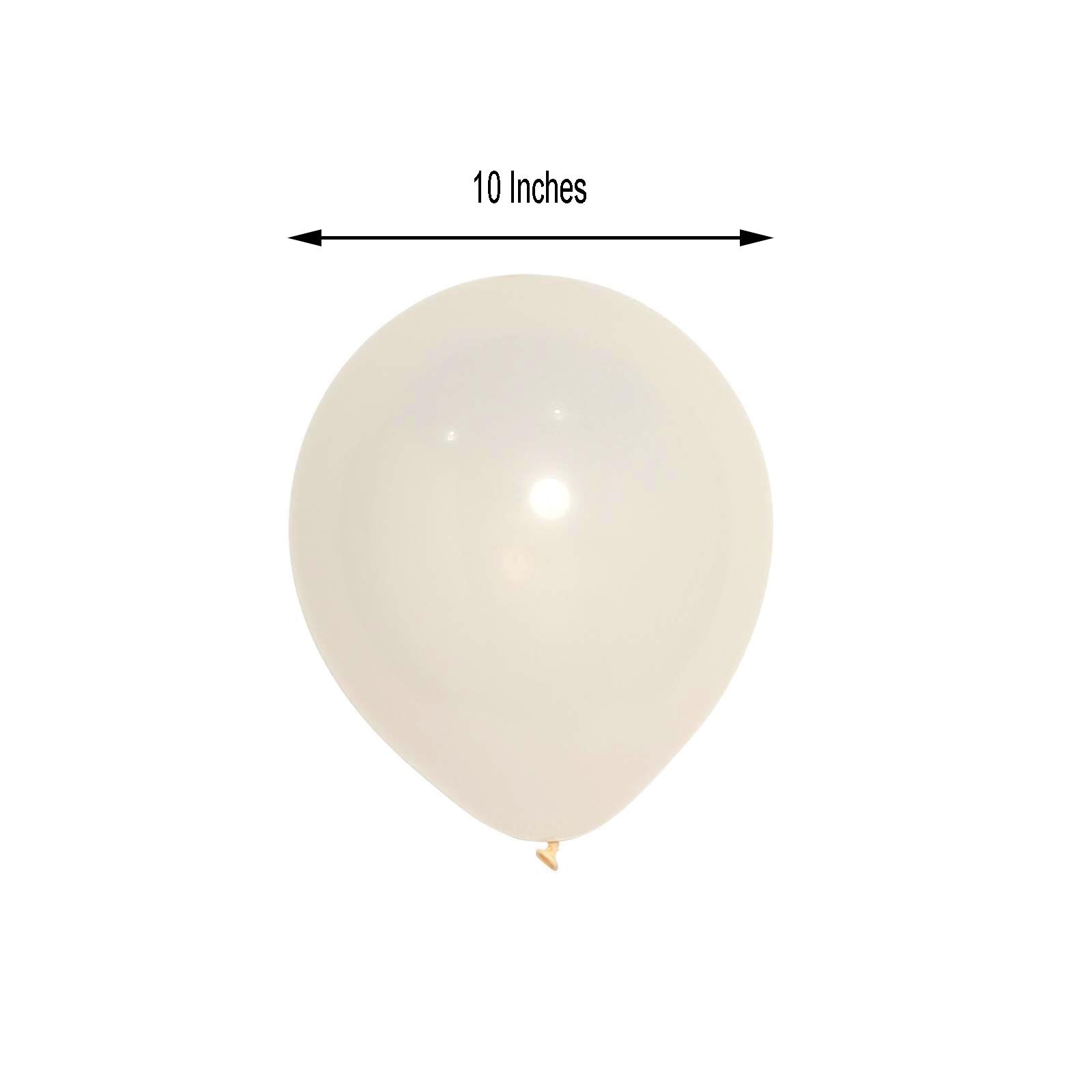 25 Pack 10" Matte Pastel Off White Helium Air Latex Party Balloons