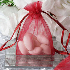 10 Pack 3"x4" Burgundy Organza Drawstring Wedding Party Favor Gift Bags - Clearance SALE
