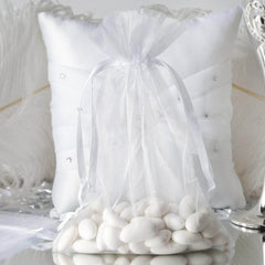 10 Pack 6"x9" White Organza Drawstring Wedding Party Favor Gift Bags