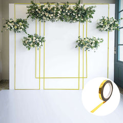 100 Yds 3 4" Gold Metallic Film Tape Adhesive, DIY Floral Wrap Craft Decor Tape - Polyester with Acrylic