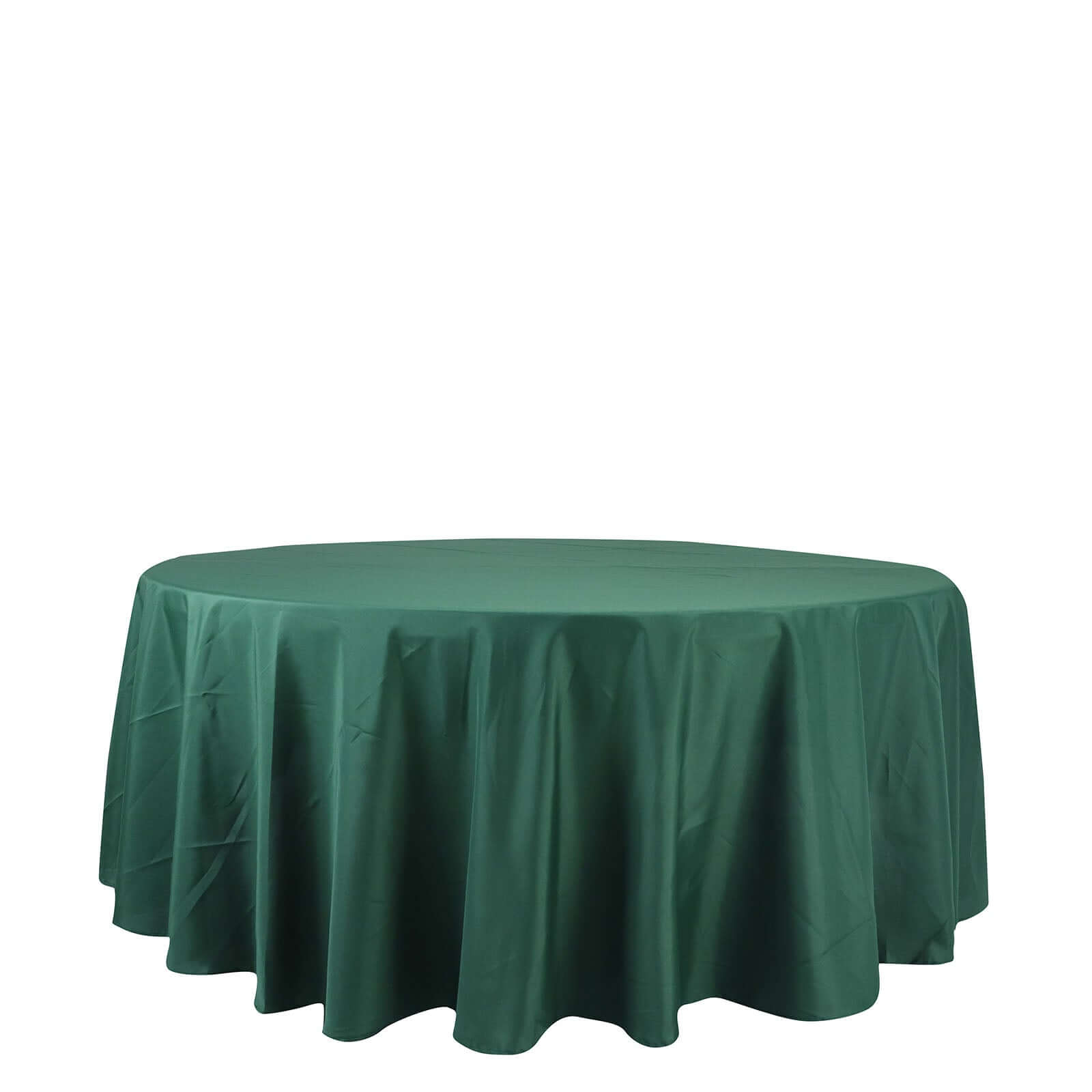 Polyester 108" Round Tablecloth Hunter Emerald Green - Wrinkle-Resistant Table Cover