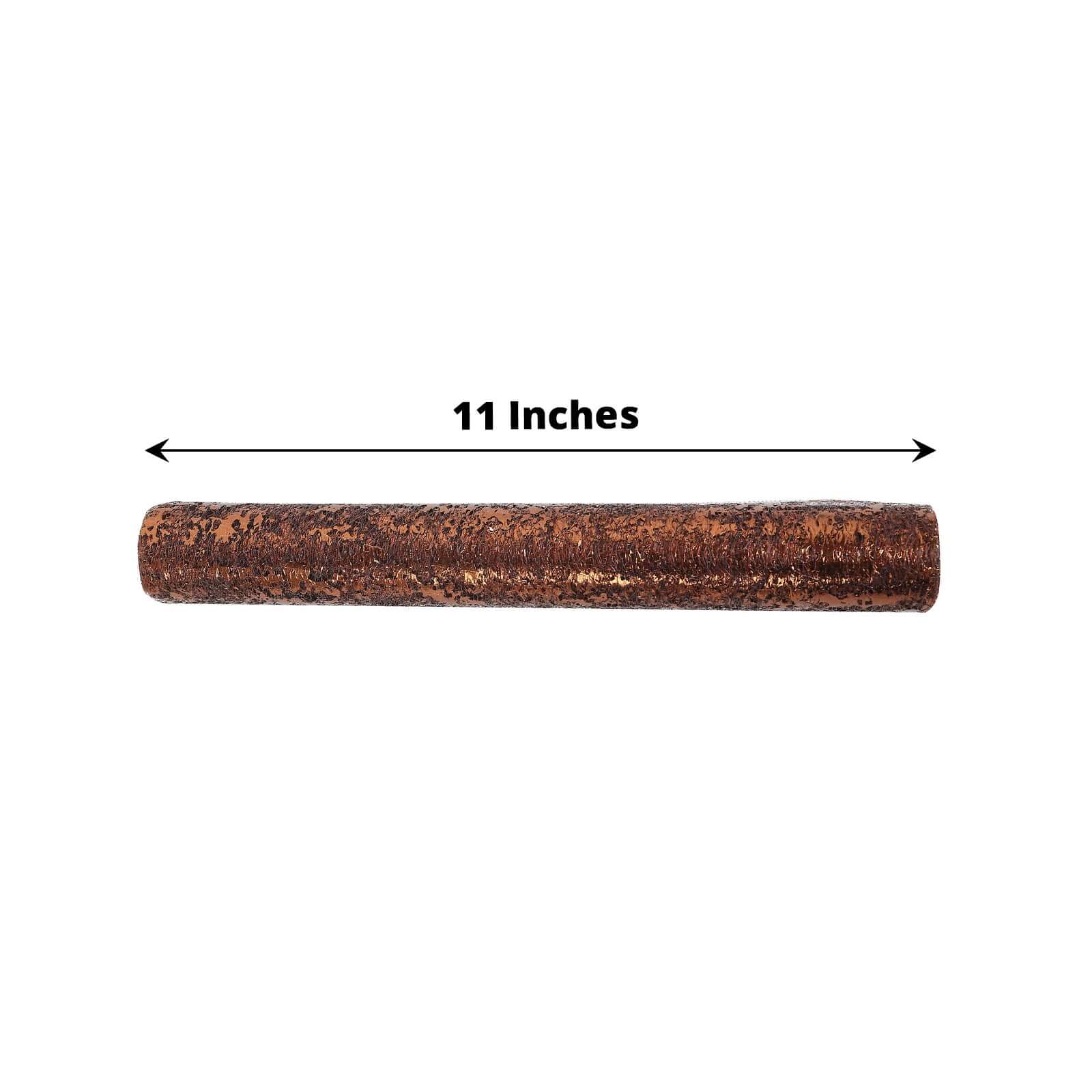 Mesh Polyester 108" Table Runner Roll Metallic Bronze - Distressed Foil Look Disposable Table Decor