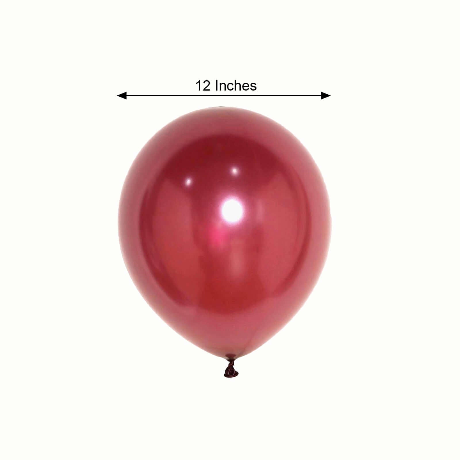25 Pack 12" Shiny Pearl Burgundy Latex Helium or Air Balloons