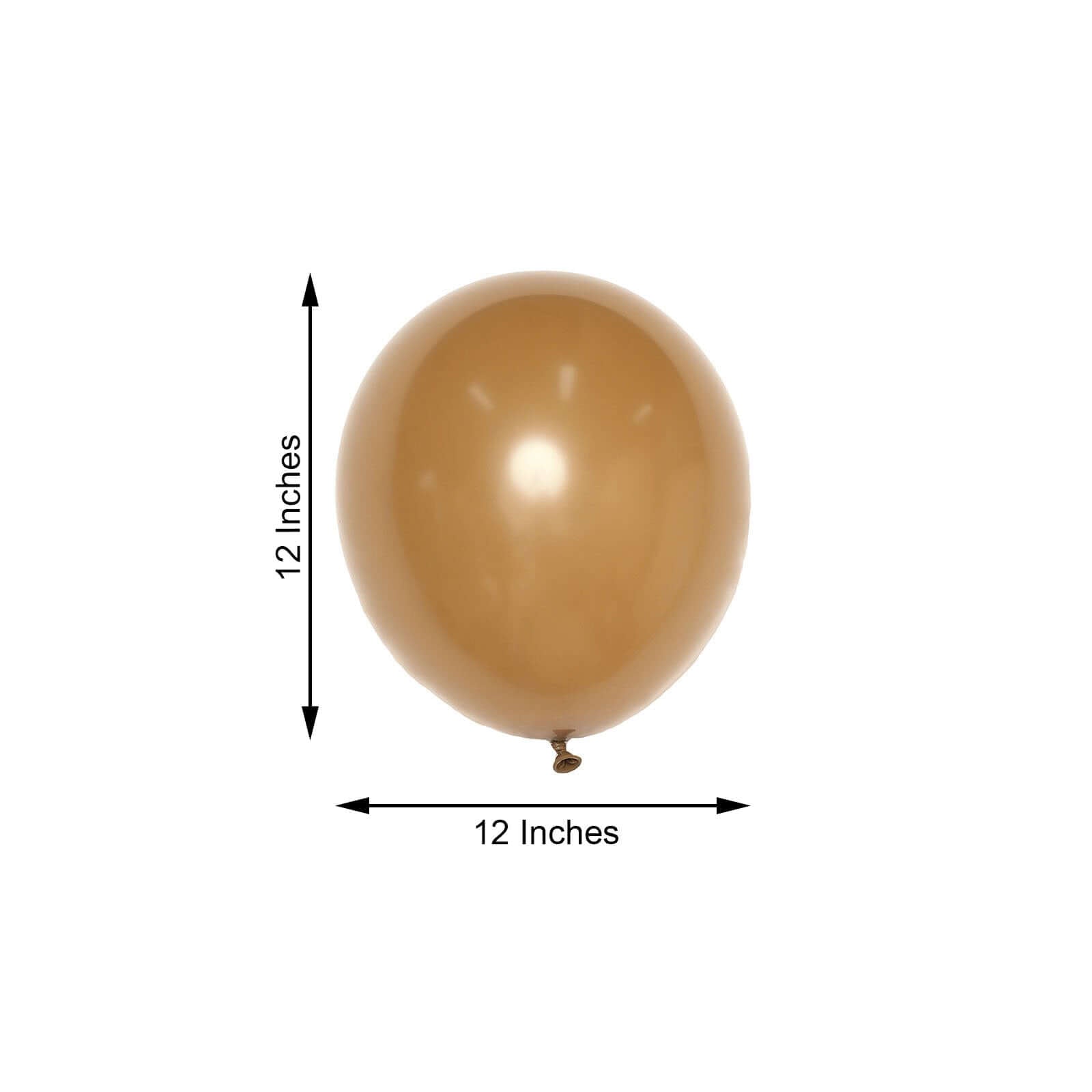 25 Pack 12" Matte Pastel Caramel Helium or Air Latex Party Balloons
