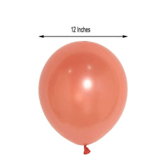 25 Pack 12" Shiny Pearl Rose Gold Latex Helium or Air Balloons