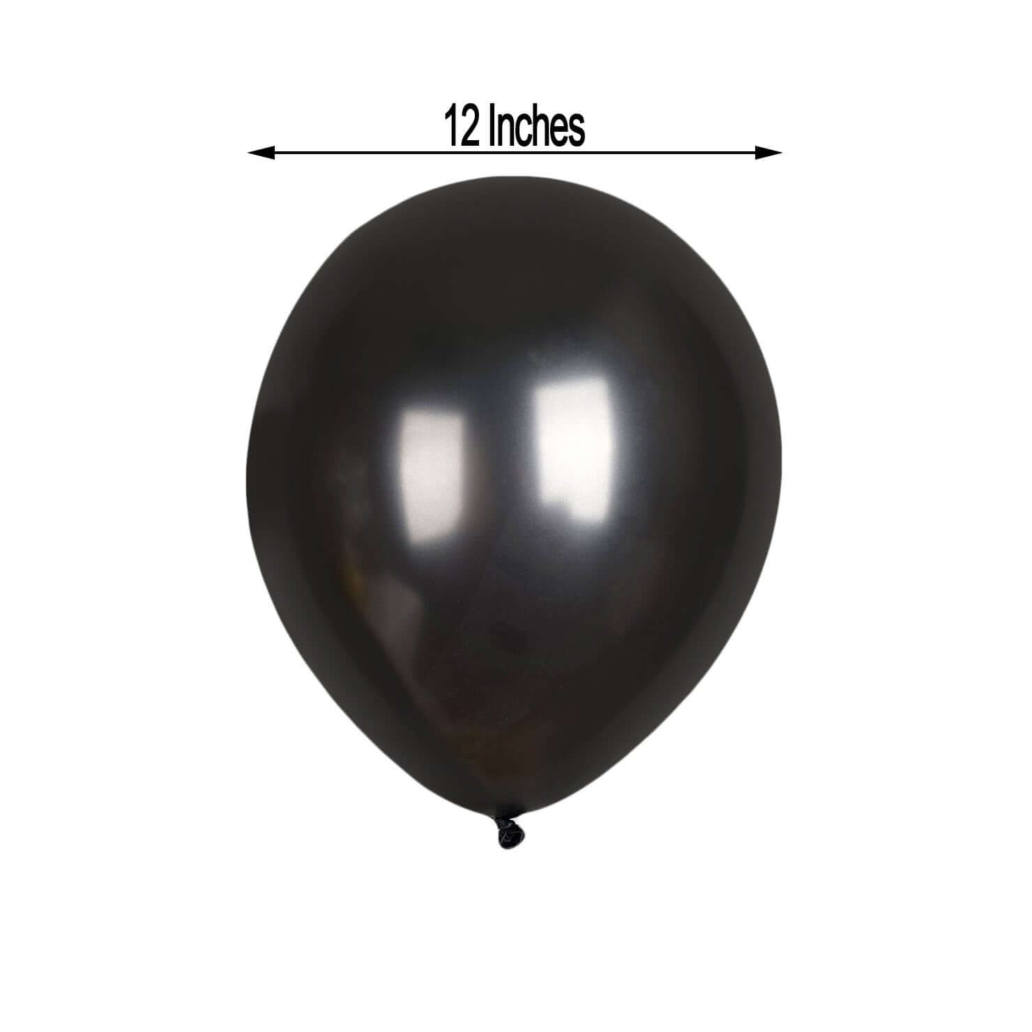 25 Pack 12" Shiny Pearl Black Latex Helium, Air or Water Balloons