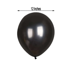 25 Pack 12" Shiny Pearl Black Latex Helium, Air or Water Balloons