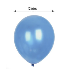 25 Pack 12" Shiny Pearl Blue Latex Helium, Air or Water Balloons