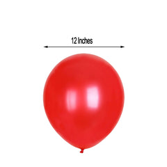 25 Pack | 12" Shiny Pearl Red Latex Helium, Air or Water Balloons
