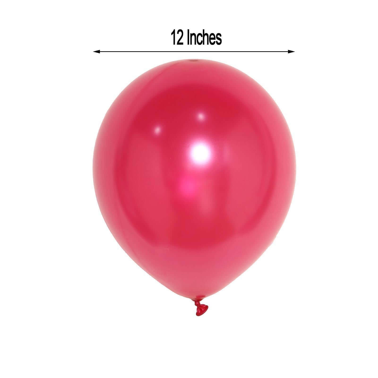 25 Pack 12" Shiny Pearl Wine Latex Helium, Air or Water Balloons