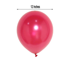 25 Pack 12" Shiny Pearl Wine Latex Helium, Air or Water Balloons