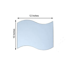 4-Pack Hanging Wall Decor Wave Glass Mirror Table Centerpiece - Reflective Decorative Display 12"