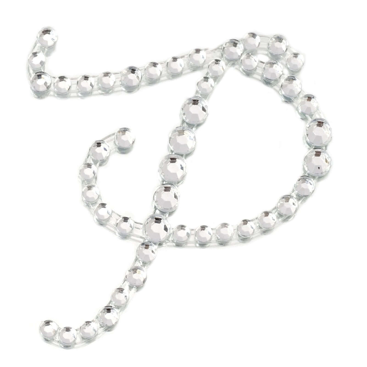 12 Pack 1.5" Clear Rhinestone Monogram Letter Jewel Sticker Self Adhesive DIY Diamond Decor - P