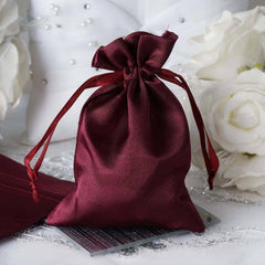 12 Pack 4"x6" Eggplant Satin Drawstring Wedding Party Favor Gift Bags