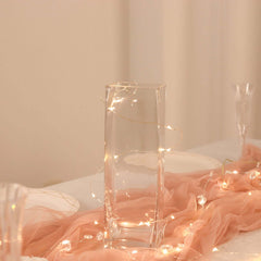 12-Pack Glass Cylinder Vases Square Clear - Durable Heavy Duty Floral Centerpieces for Weddings 10"