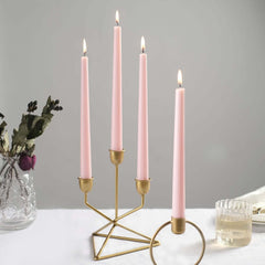 12-Pack Taper Candles Premium Wax Design Blush - Unscented Candles for Upscale Settings 10"