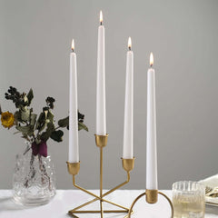 12-Pack Taper Candles Premium Wax Design White - Unscented Candles for Upscale Settings 10"