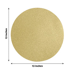 20-Pack Disposable Table Placemats in Gold Glitter - 210GSM Paper Placemats for Classy Events 13"