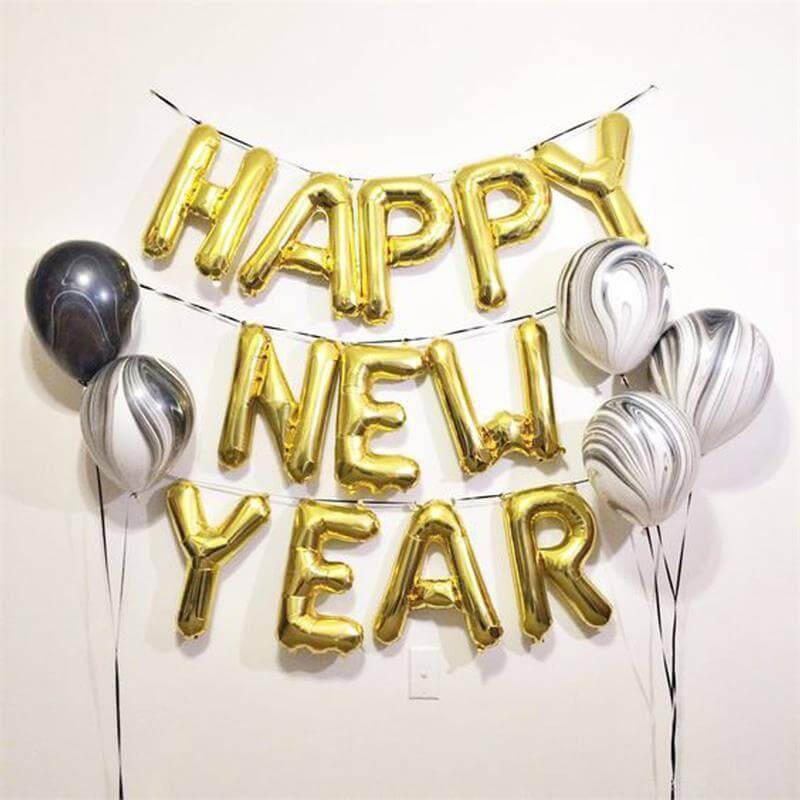 13" Gold Letter & Number Balloons, Shiny Metallic Mylar Foil Alphabet Balloons