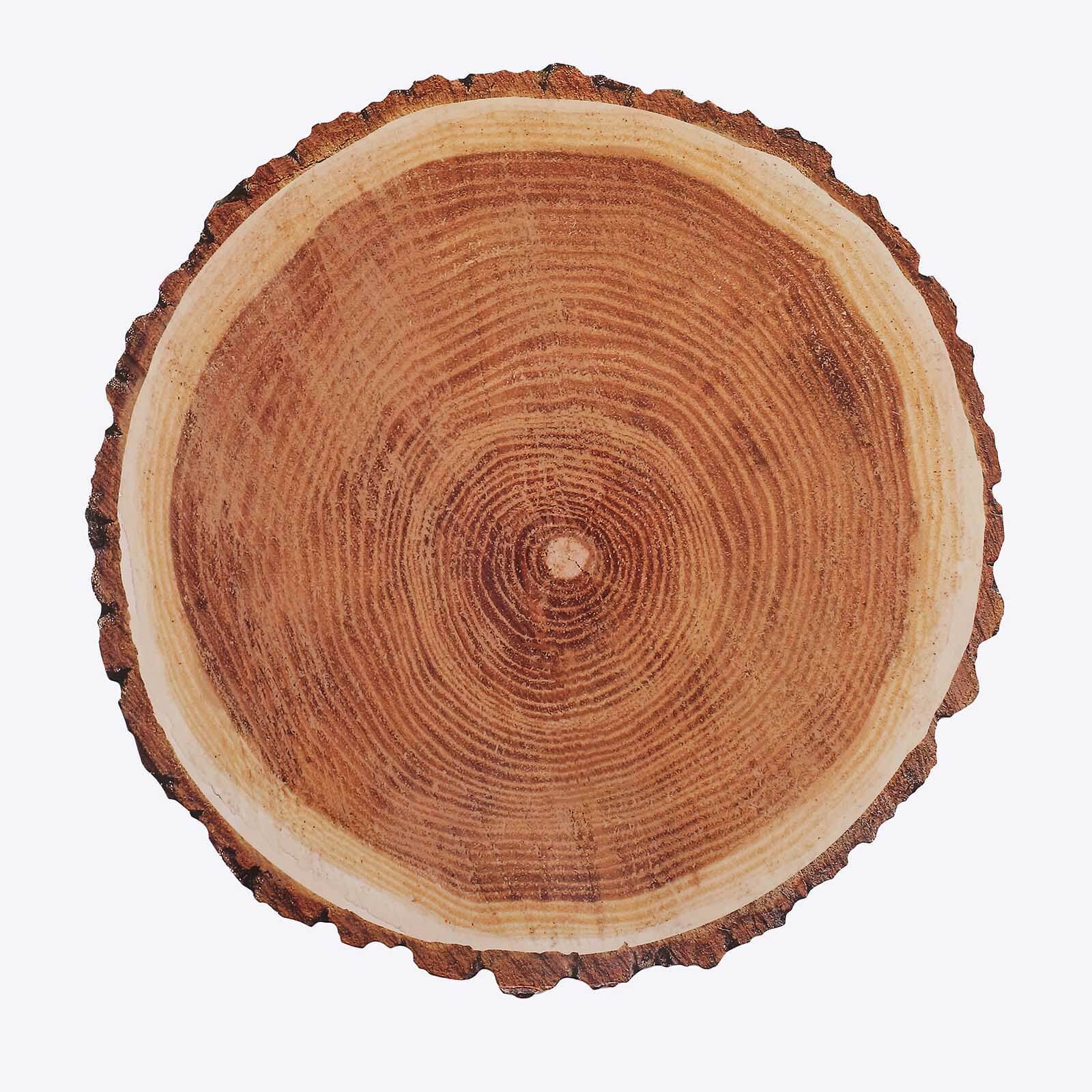 6-Pack Disposable Table Placemats in Natural Wood Slice Print - 700GSM Cardboard Placemats for Boho Farmhouse Decor 13"