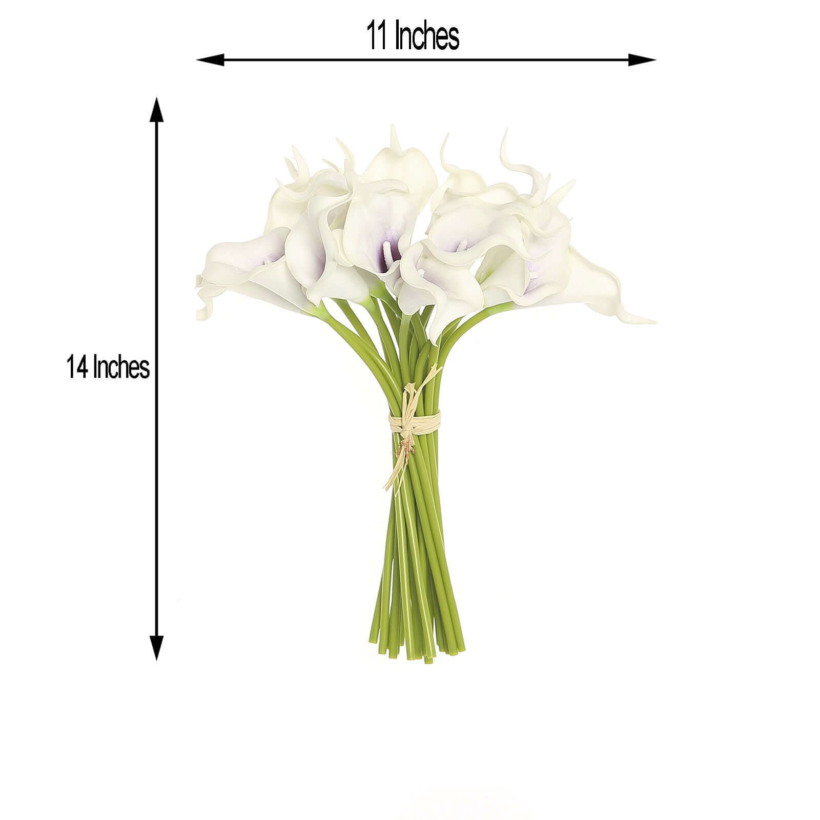 20 Stems 14" White Purple Artificial Poly Foam Calla Lily Flowers