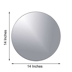 4-Pack Hanging Wall Decor Round Glass Mirror Table Centerpiece - Decorative Reflective Display 14"