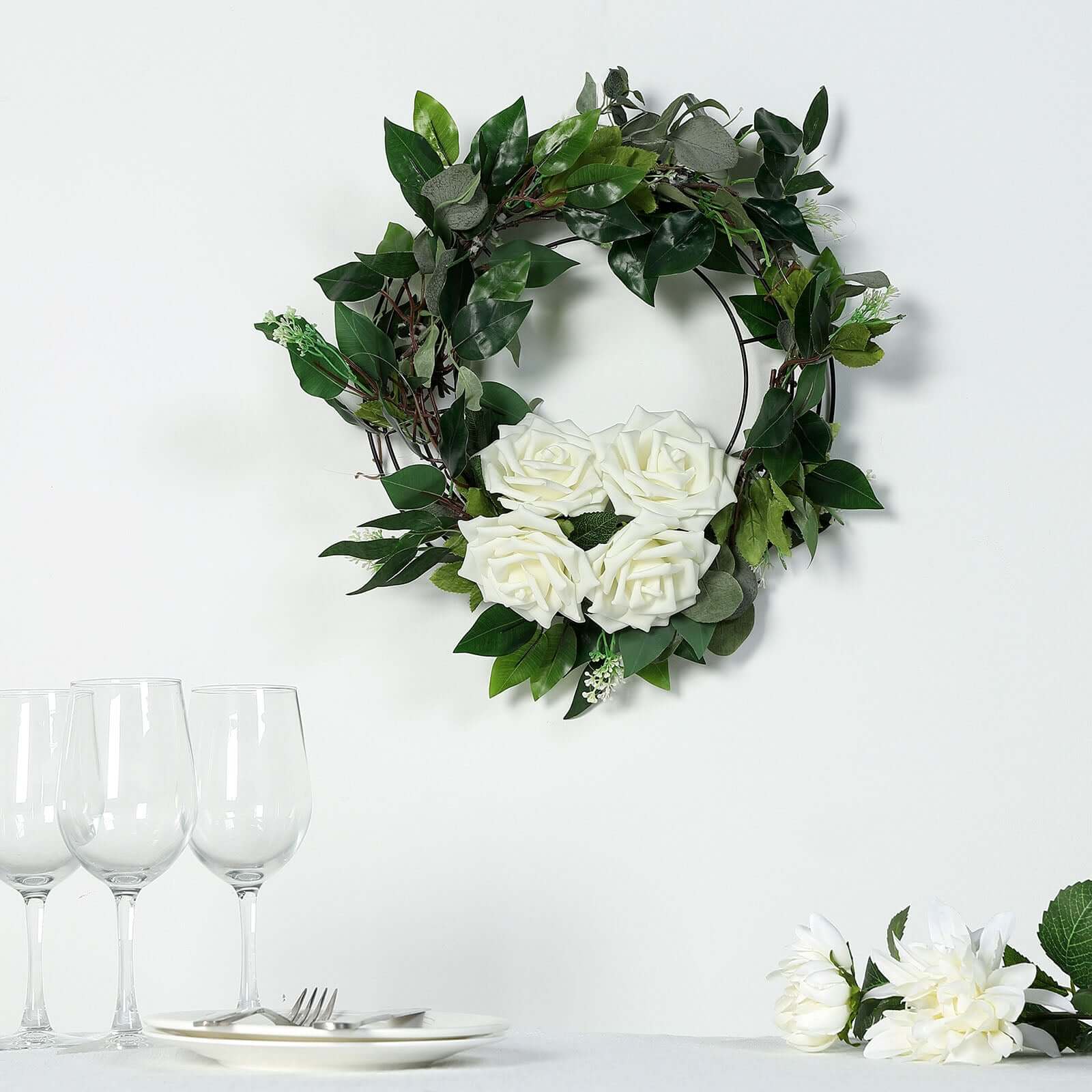 14" Black Metal Wire Wreath Frame, Wreath Ring