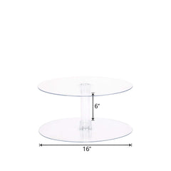 2-Tier Acrylic Round Cake Stand Set Clear - Chic Versatile Cupcake Holder Dessert Display Pedestal for Wedding Buffet & Catering Displays 16"