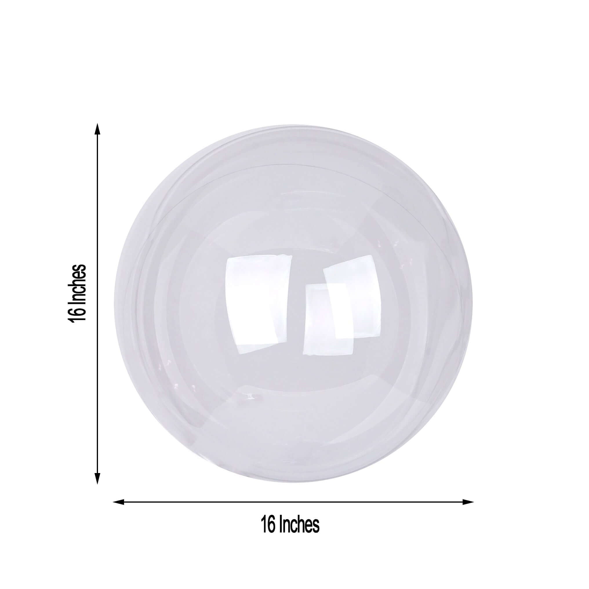 10 Pack 16" Clear Fully Transparent PVC Helium Air Bubble Balloons