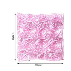 Satin 16" Chair Caps with Rosette Design for Chiavari Chairs Pink - Exquisite Chair Back Cover for Weddings & Parties