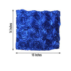 Satin 16" Chair Caps with Rosette Design for Chiavari Chairs Royal Blue - Exquisite Chair Back Cover for Weddings & Parties