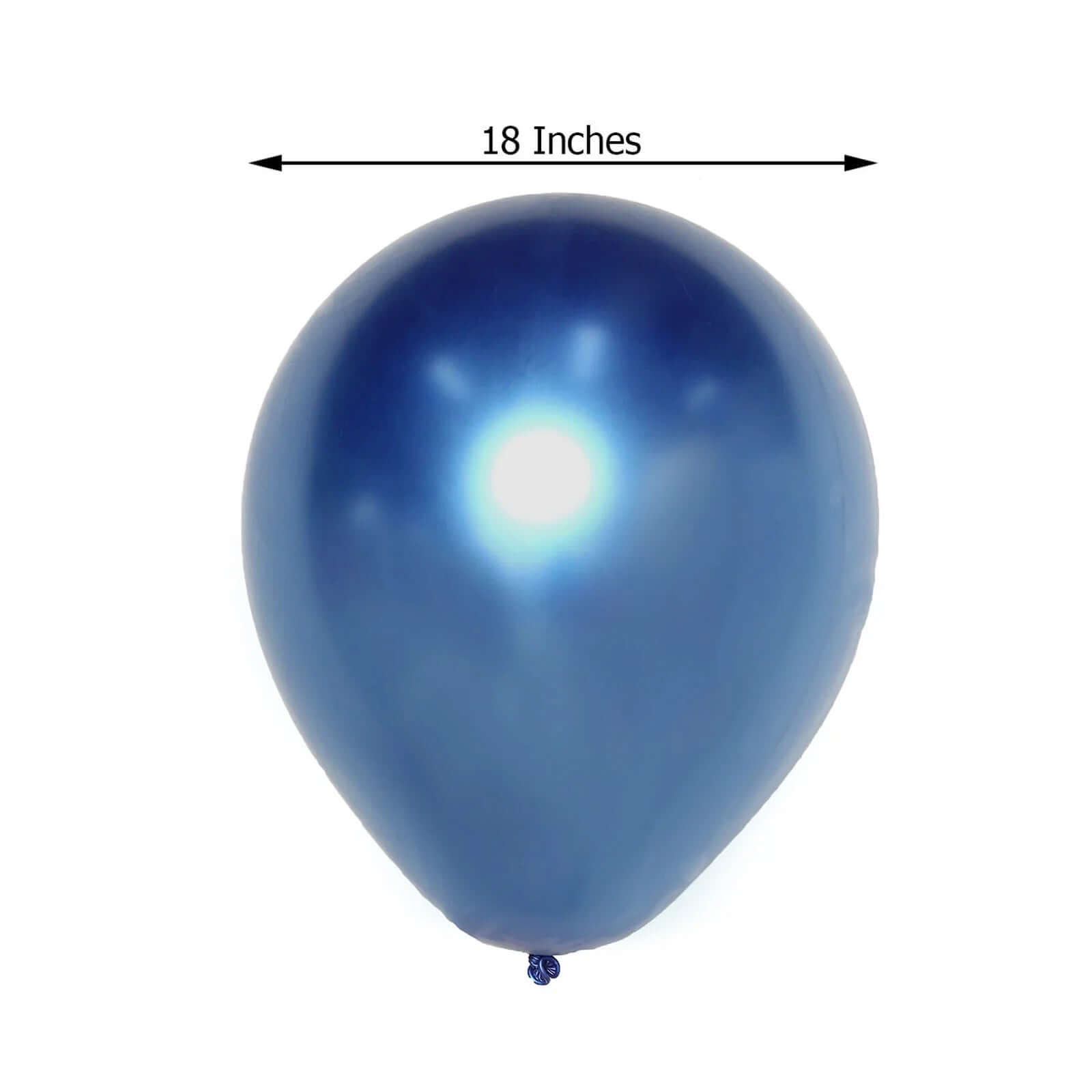 5 Pack 18" Metallic Chrome Royal Blue Latex Helium or Air Balloons