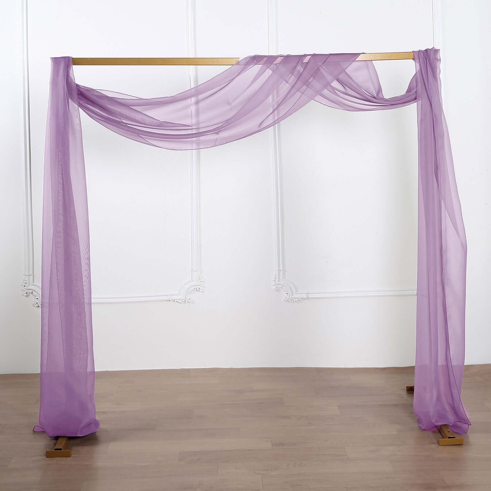 18ft Violet Amethyst Sheer Organza Wedding Arch Drapery Fabric, Window Scarf Valance