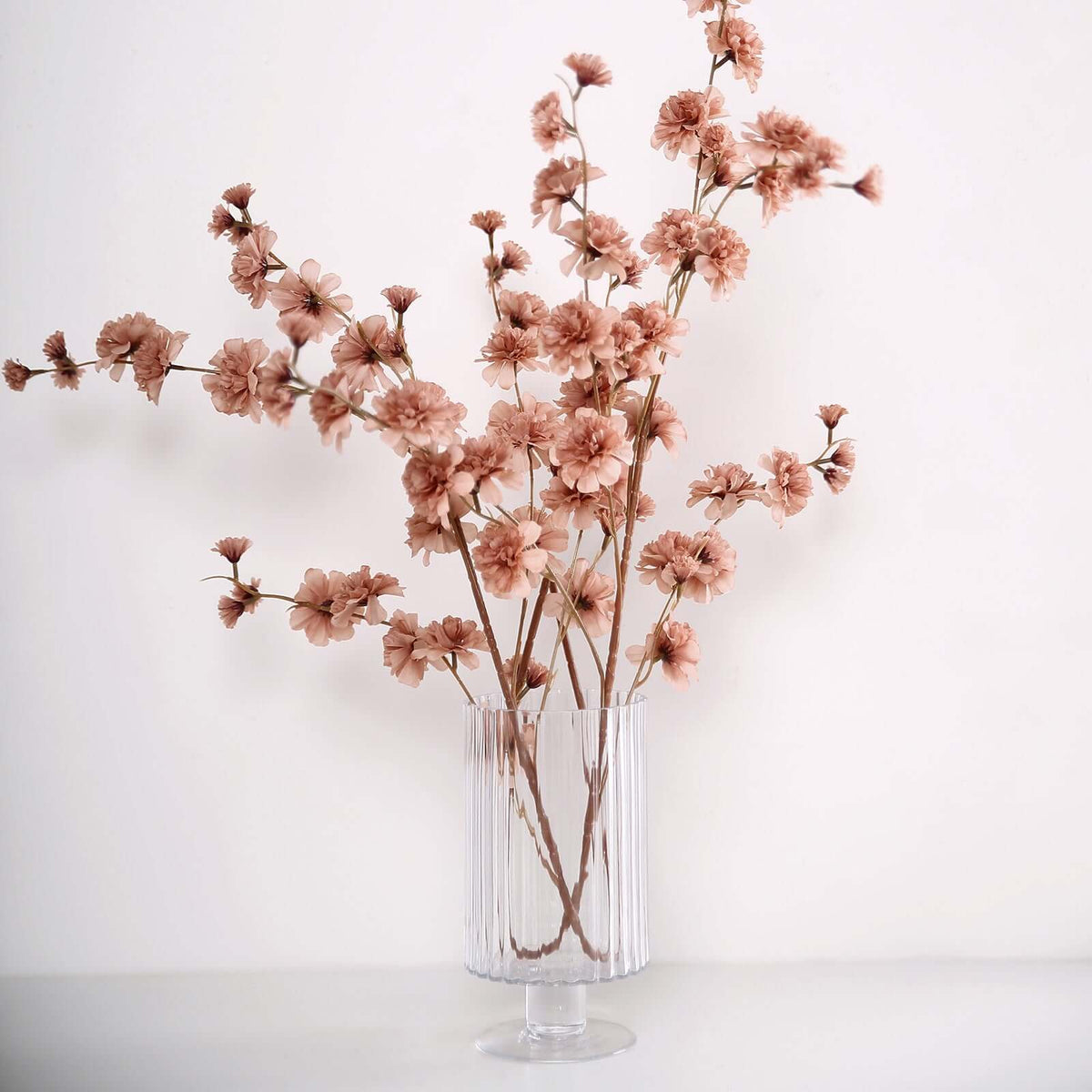 2 Branches 42" Tall Dusty Rose Artificial Silk Carnation Flower Stems